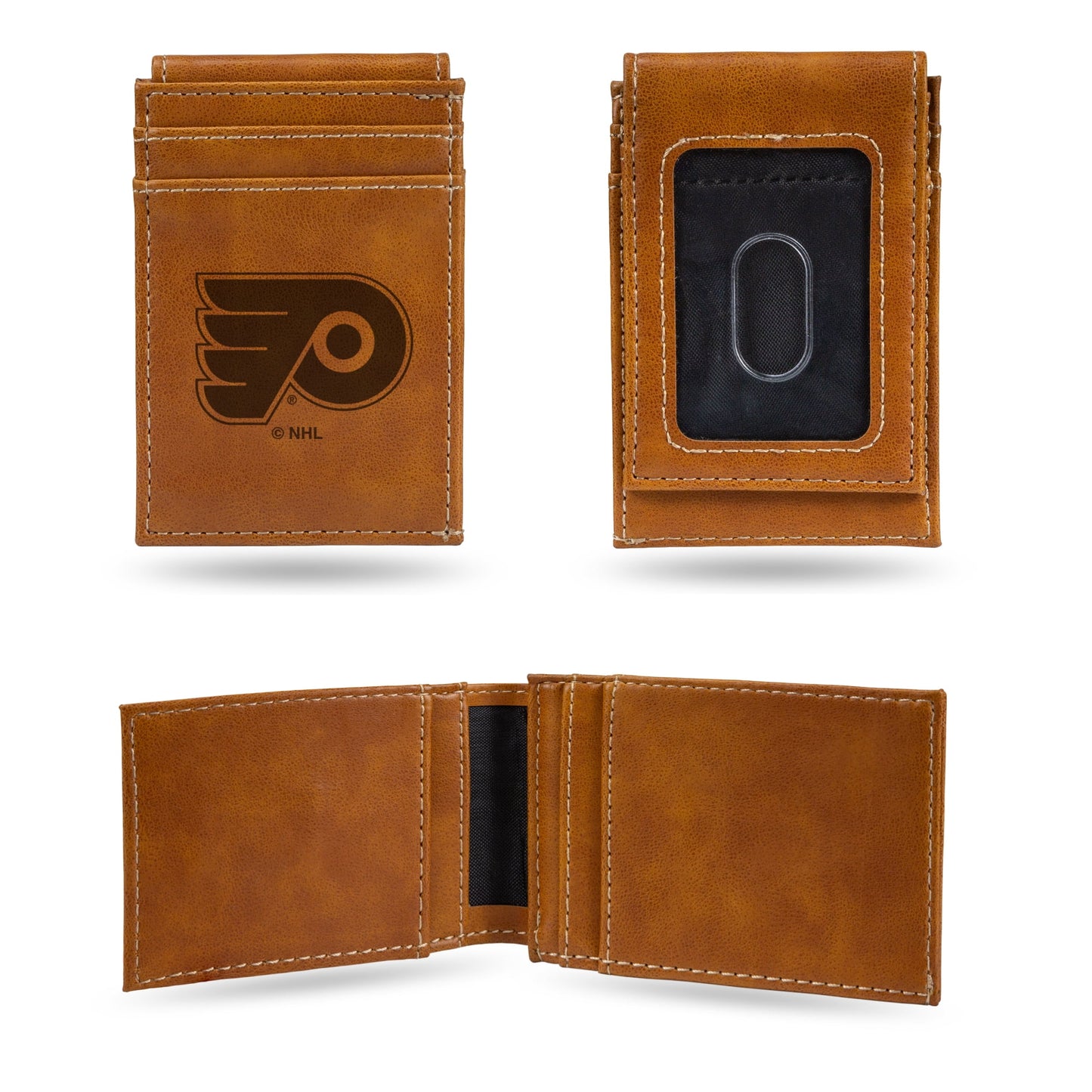 Flyers Laser Engraved Brown Front Pocket Wallet