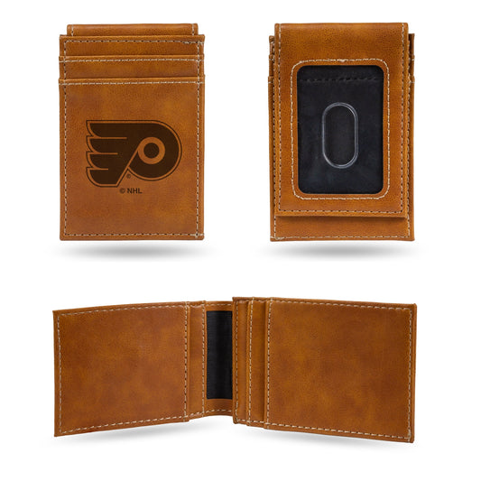 Flyers Laser Engraved Brown Front Pocket Wallet