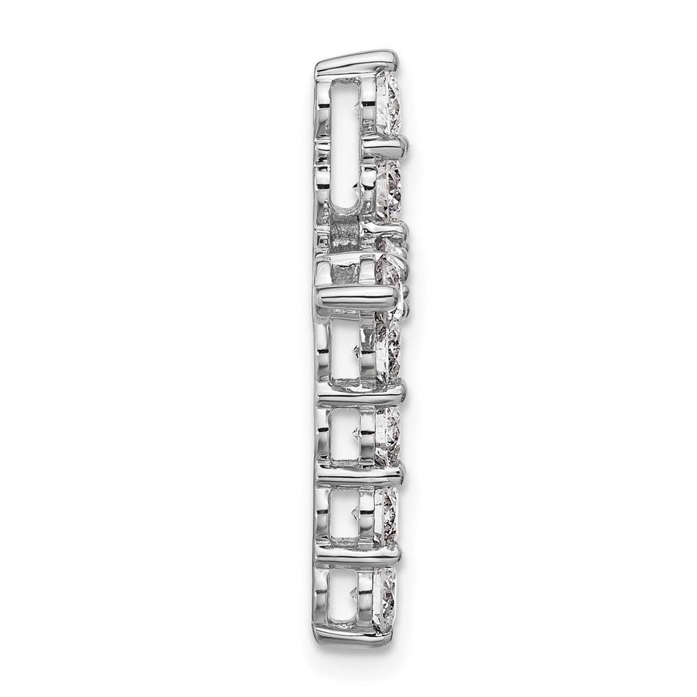 14k White Gold 1 1/2 carat Lab Grown Diamond VS/SI+ G+ Cross Chain Slide Pendant