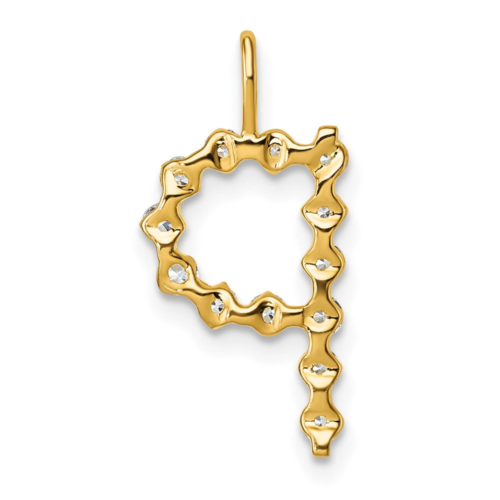 True Origin 14k 3/8 carat Lab Grown Diamond VS DEF Alphabet P Pendant