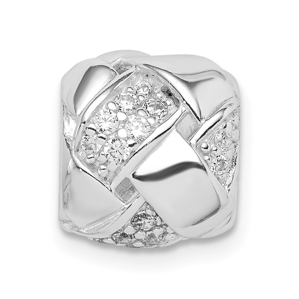 Sterling Silver Rhodium Plated CZ Slide