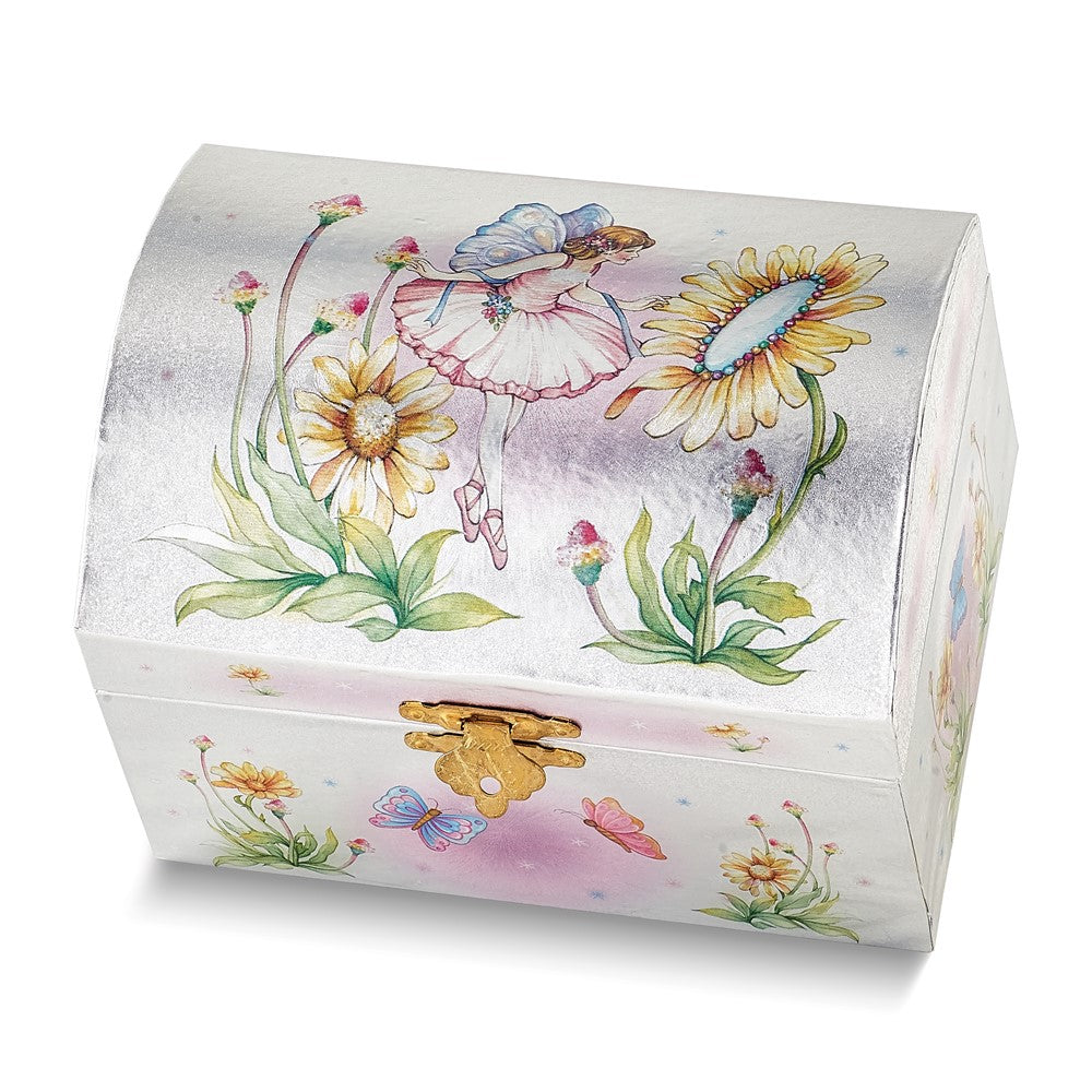 Children's Floral Fairy Themed Graphic Wrap with Mirror and Twirling Fairy Music Box (Plays Waltz of the Flowers)