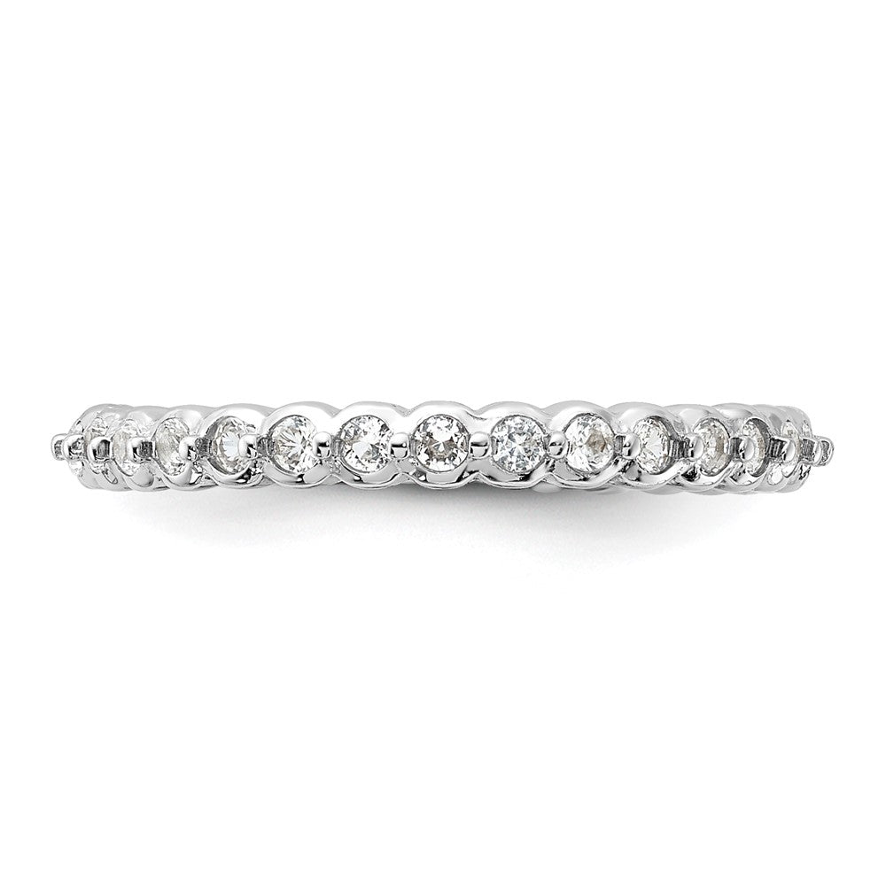 Sterling Silver Stackable Expressions Created White Sapphire Ring