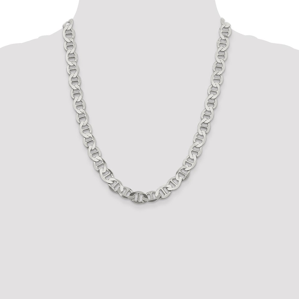 Sterling Silver 9.95mm Flat Anchor Chain 22 Inches