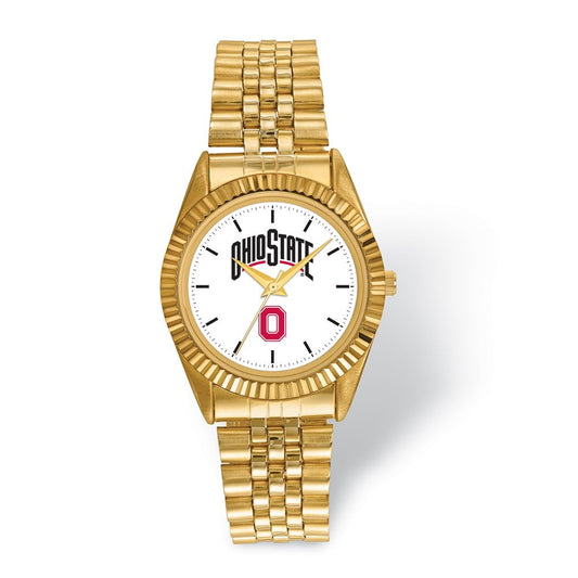 LogoArt Ohio State University Pro Gold-tone Gents Quartz Watch QOSU166