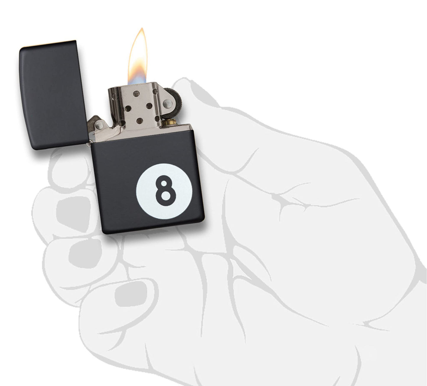 Zippo Eight Ball Black Matte Pocket Lighter