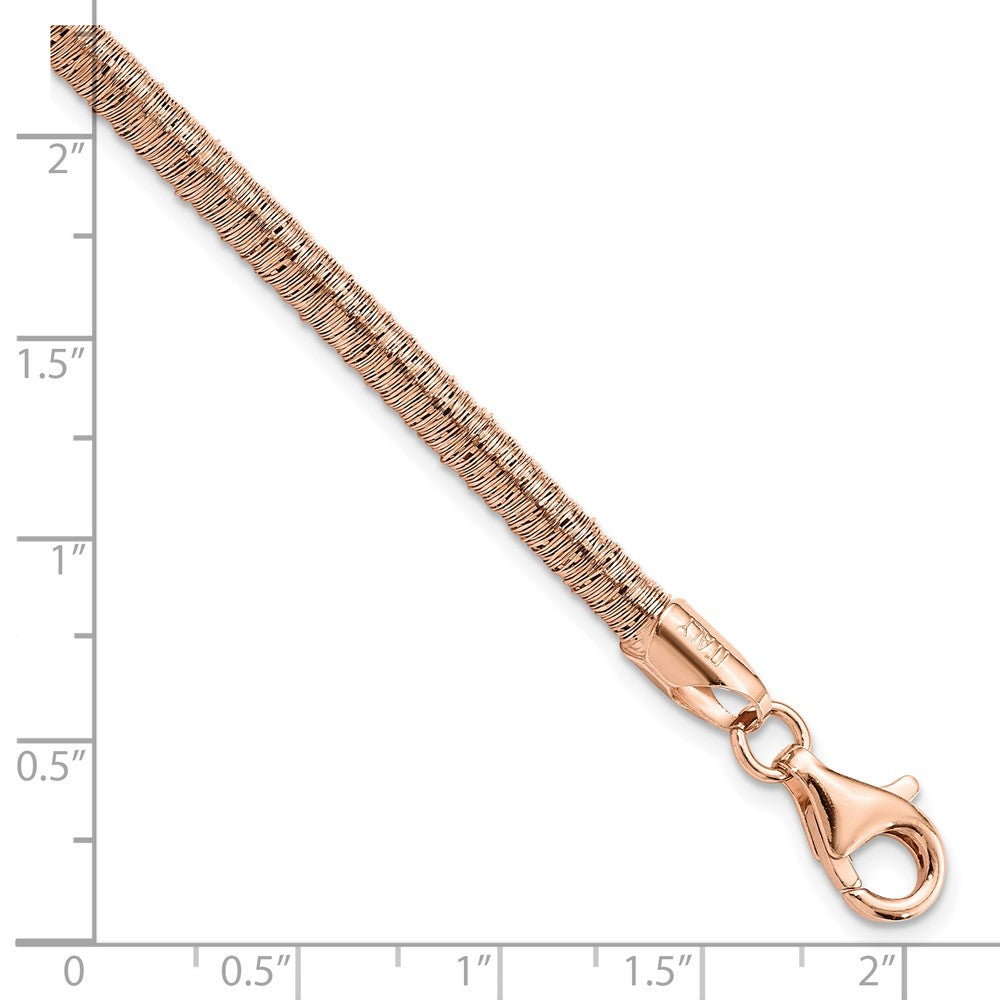 Sterling Silver Rose-tone Polished Bracelet