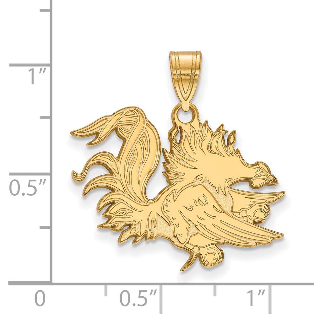 10k Gold LogoArt University of South Carolina Gamecock Large Pendant Q-1Y046USO