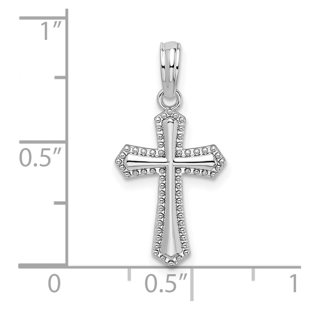 De-Ani Sterling Silver Rhodium-Plated Beaded Passion Cross Pendant