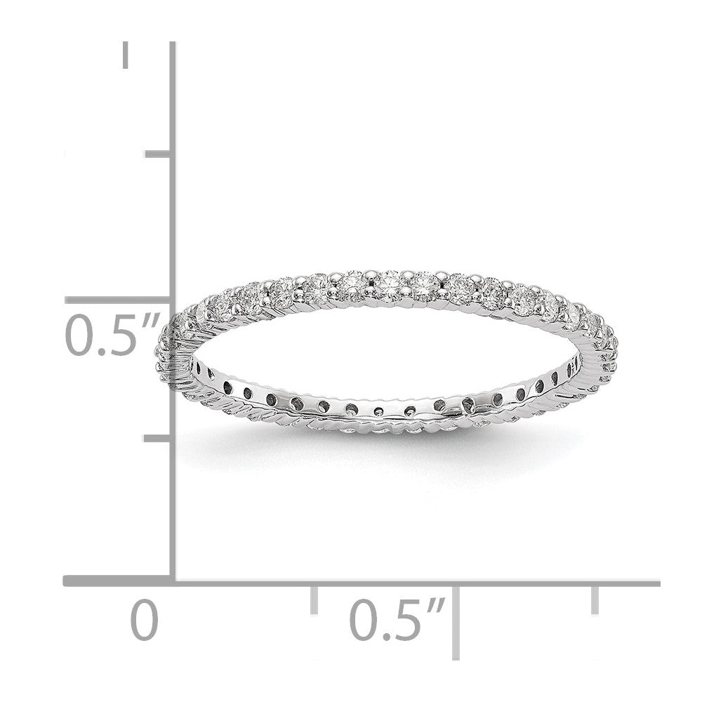14k White Gold 1/2 carat Lab Grown Diamond VS/SI+ G+ Size 4 Shared Prong Eternity Band