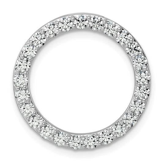 14k White Gold 1 1/2 carat Lab Grown Diamond VS+ F+ Complete Circle Chain Slide Pendant
