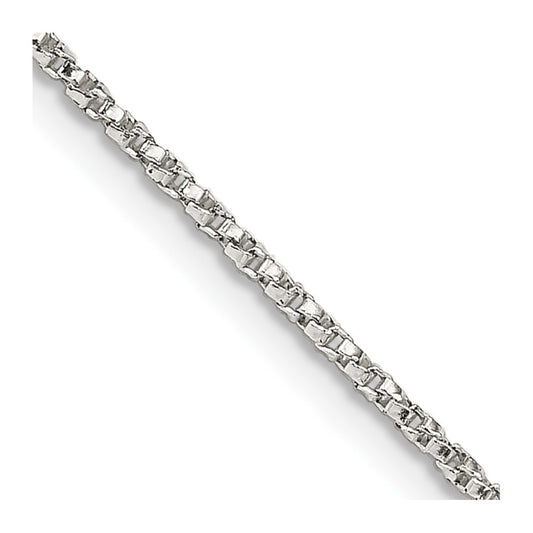 Sterling Silver 1.25mm Twisted Box Chain 18 Inches