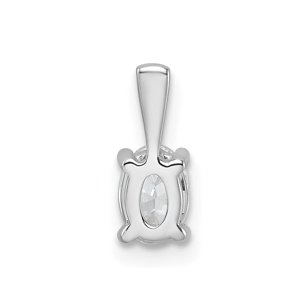 14k White Gold 1/2 carat Lab Grown Diamond VS/SI+ G+ Oval Complete Four Prong Pendant