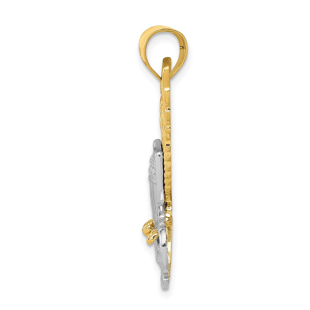 14K Two-tone US Navy Eagle Pendant