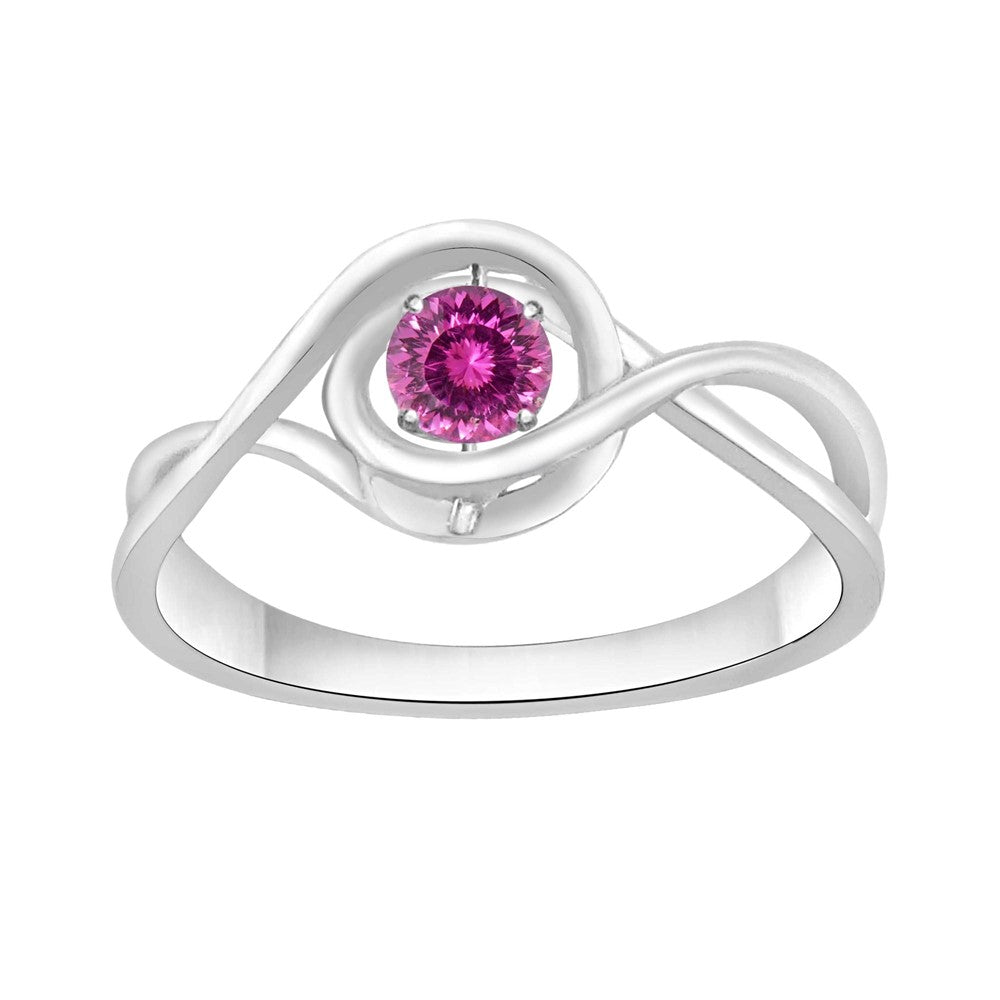 SS Dancin BS Ring Pink synth sapph 1=1/ 4ct
