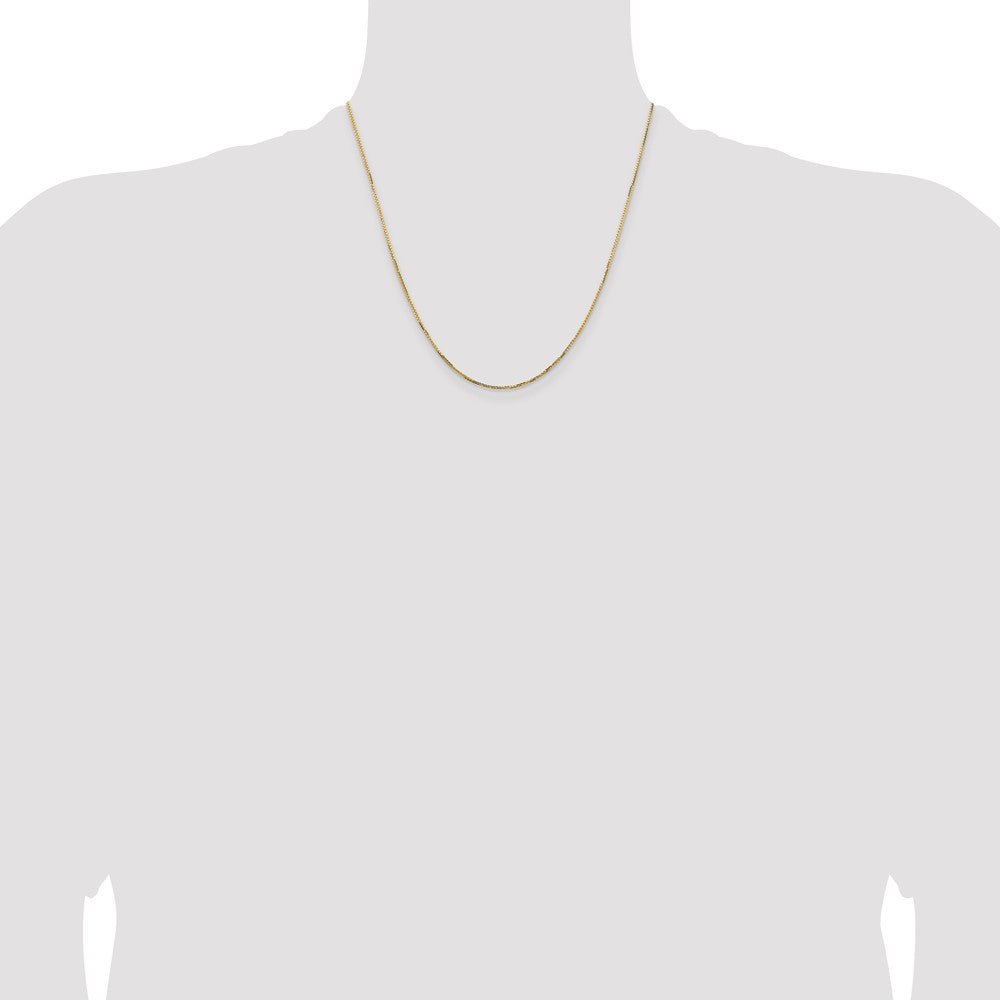 14K 1.10mm Concave Box Chain