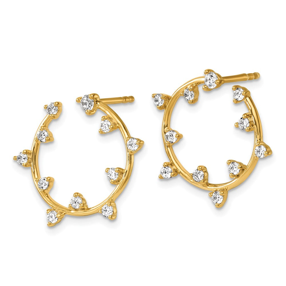 True Origin 14k 1/2 carat Lab Grown Diamond VS DEF Circular Post Earrings