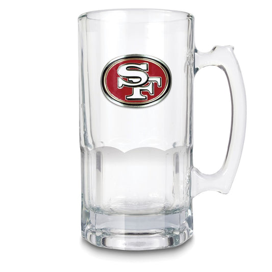 NFL San Francisco 49ers Glass 32 ounce Macho Mug with Emblem