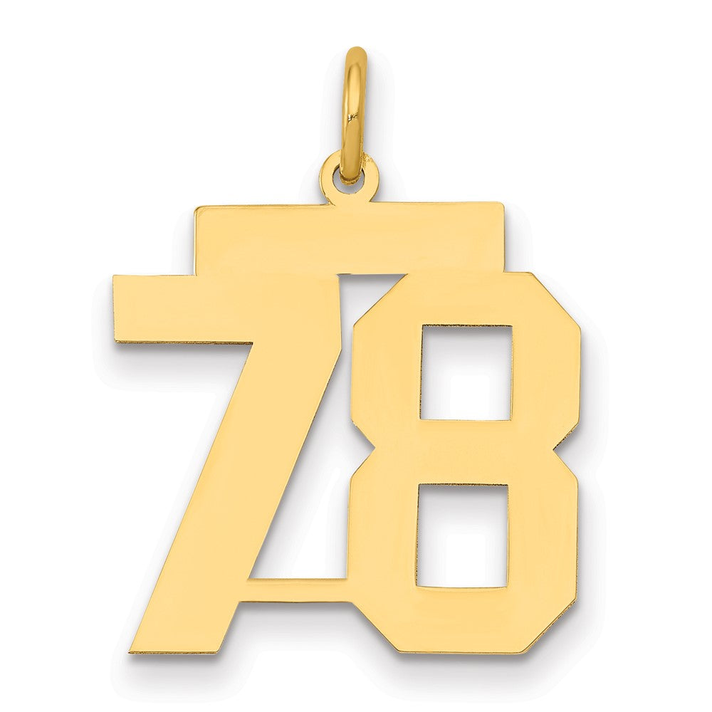 14k Medium Polished Number 78 Charm