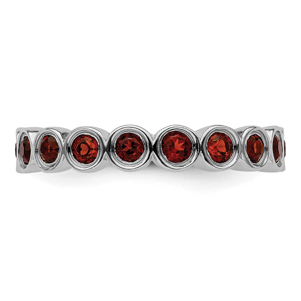 Sterling Silver Stackable Expressions Garnet Ring Size -6