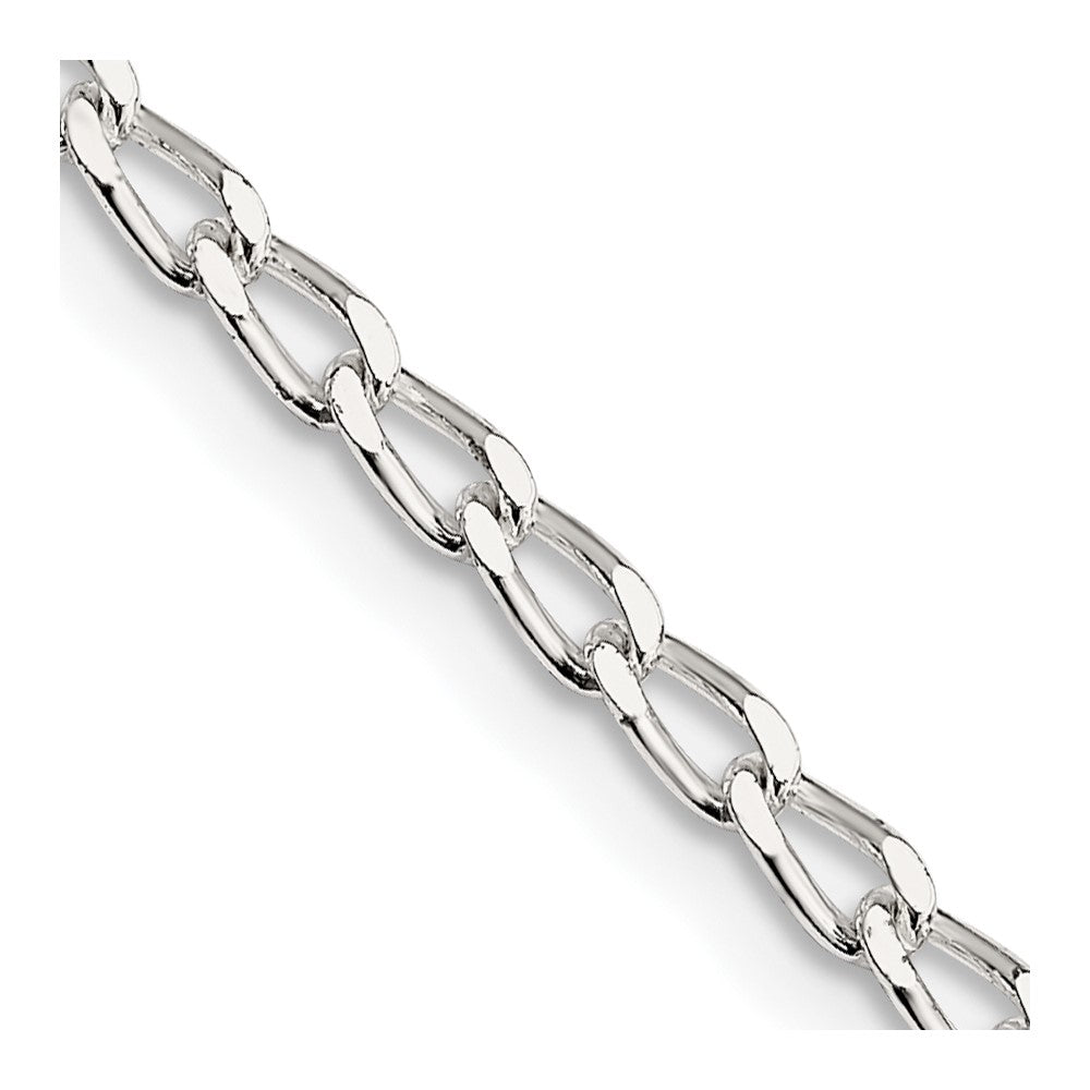 Sterling Silver 2.8mm Open Elongated Link Chain 24 Inches