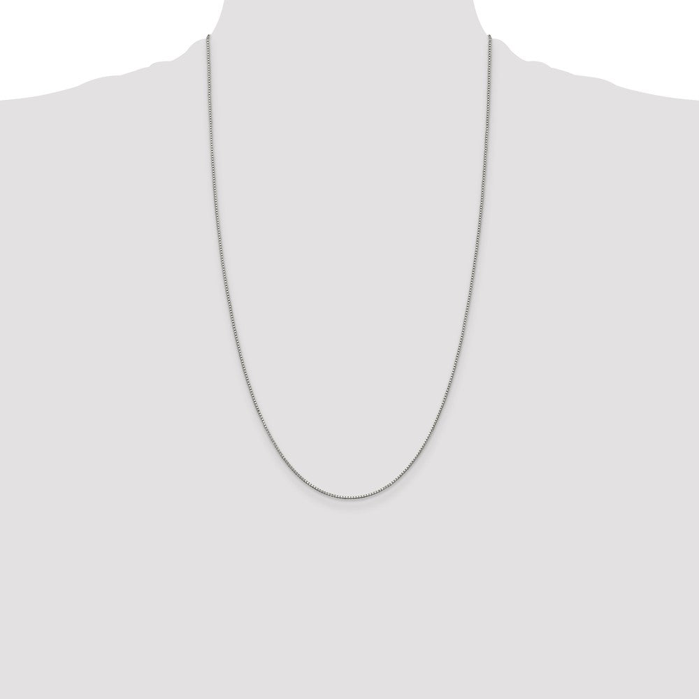 Sterling Silver Rhodium-plated .9mm Box Chain 26 Inches