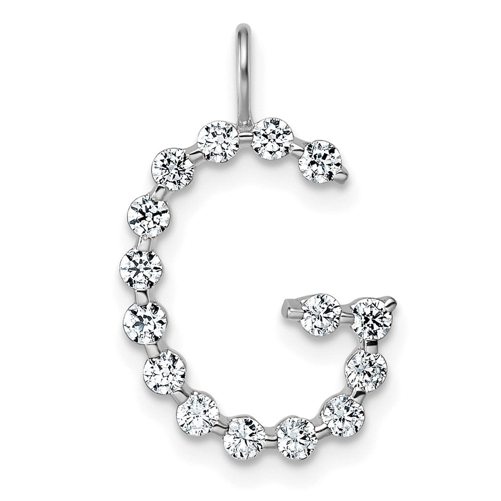 True Origin 14k White Gold 1/2 carat Lab Grown Diamond VS DEF Alphabet G Pendant
