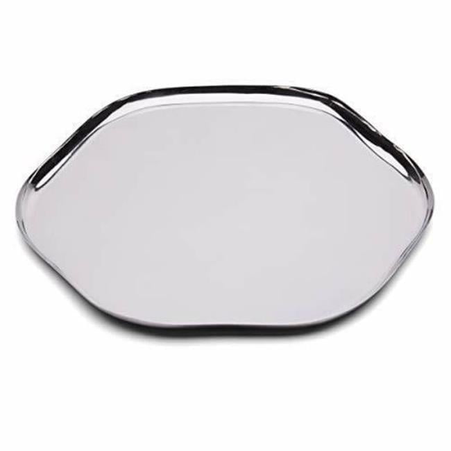 Leeber 72183 14 x 13.25 x 0.9 in. Organic Shape Tray, Silver - Stainless Steel