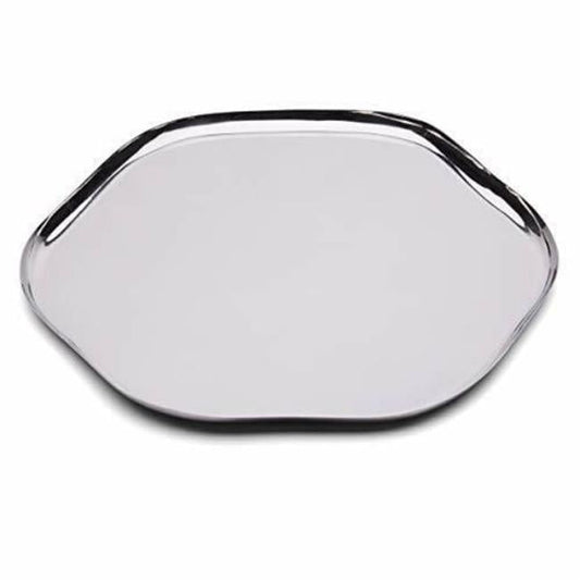 Leeber 72183 14 x 13.25 x 0.9 in. Organic Shape Tray, Silver - Stainless Steel