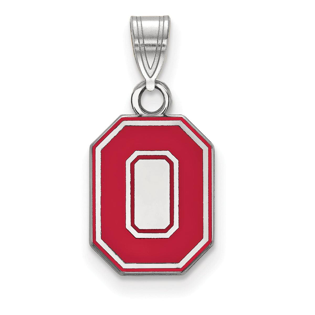 Women's Ohio State Buckeyes Sterling Silver Small Enamel Pendant