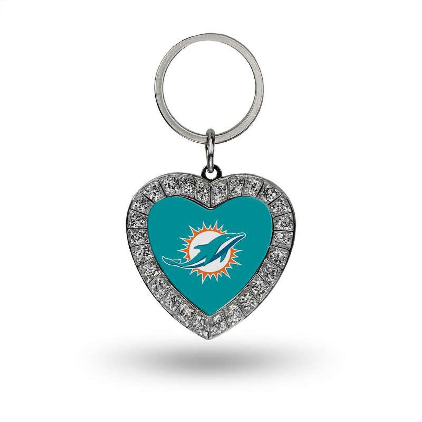 NFL Miami Dolphins Rhinestone Heart Key Ring QGC7948