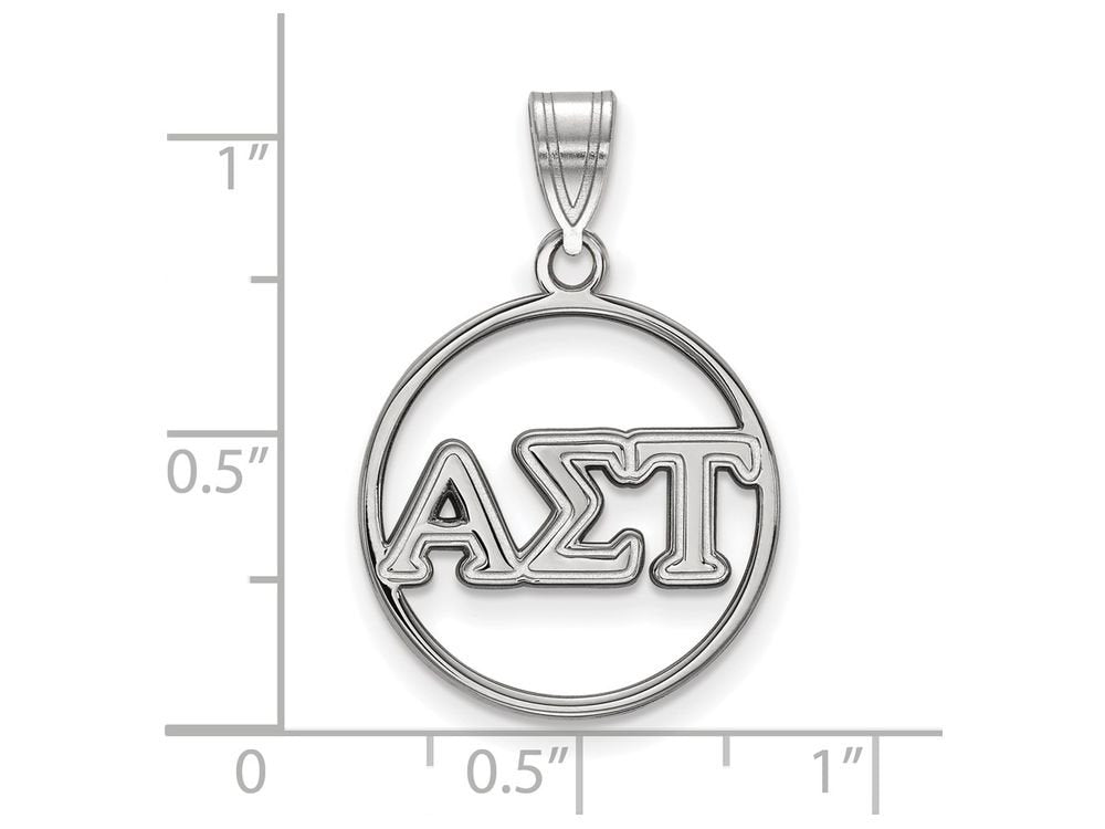 Sterling Silver Official Licensed Greek Sororities Alpha Sigma Tau (???) Small Circle Pendant