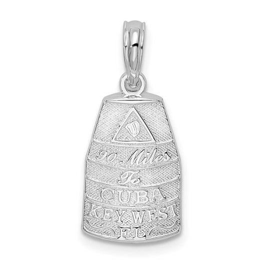 De-Ani Sterling Silver Rhodium-Plated Polished Small Key West USA Pendant