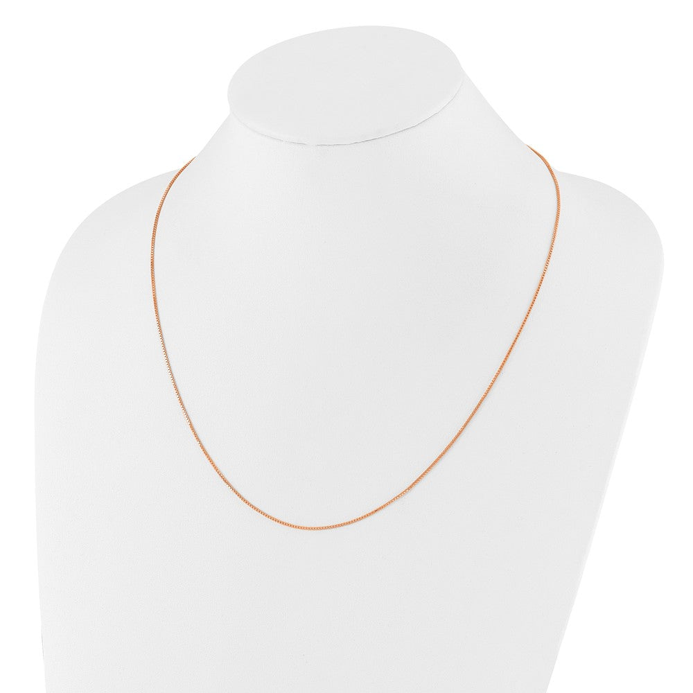 Sterling Silver Rose Gold-plated Adjustable .95mm Box Chain