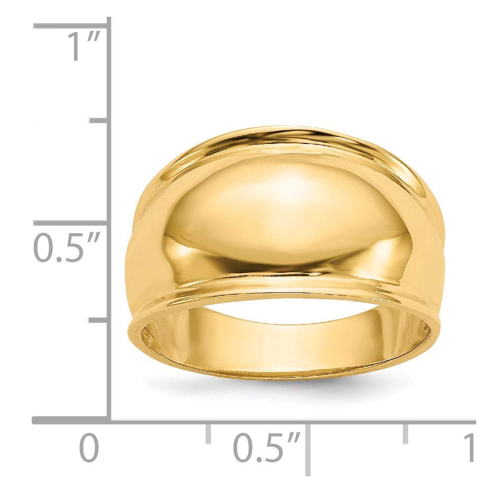 14K Ridge-edged Dome Ring Size 7.5
