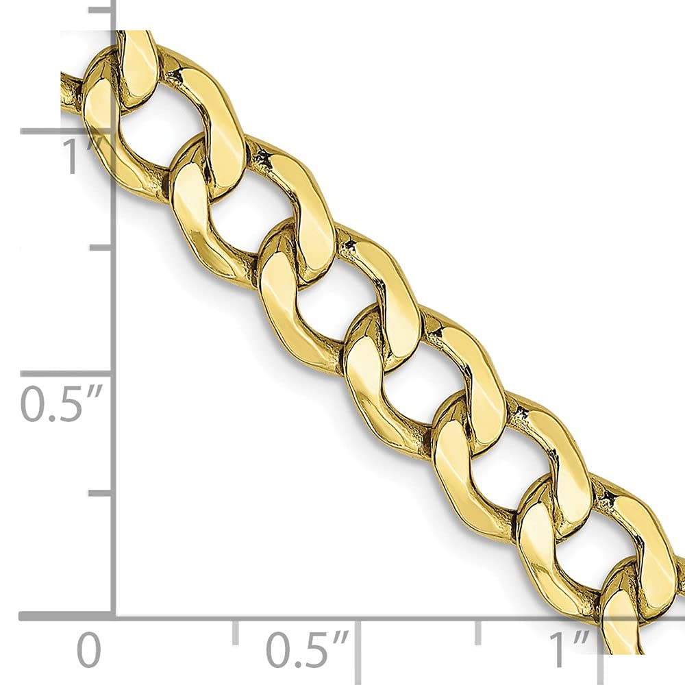 10k 7mm Semi-Solid Curb Link Chain