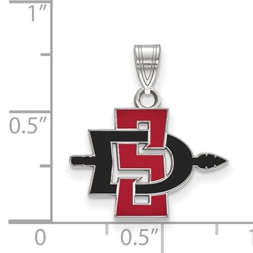 Sterling Silver San Diego State Small Pendant