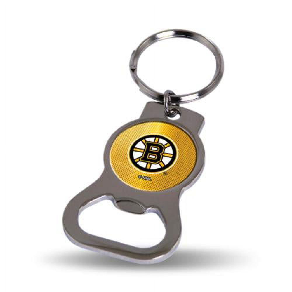 NHL Boston Bruins Silver-tone Bottle Opener Key Ring by Rico Industries QGC6362
