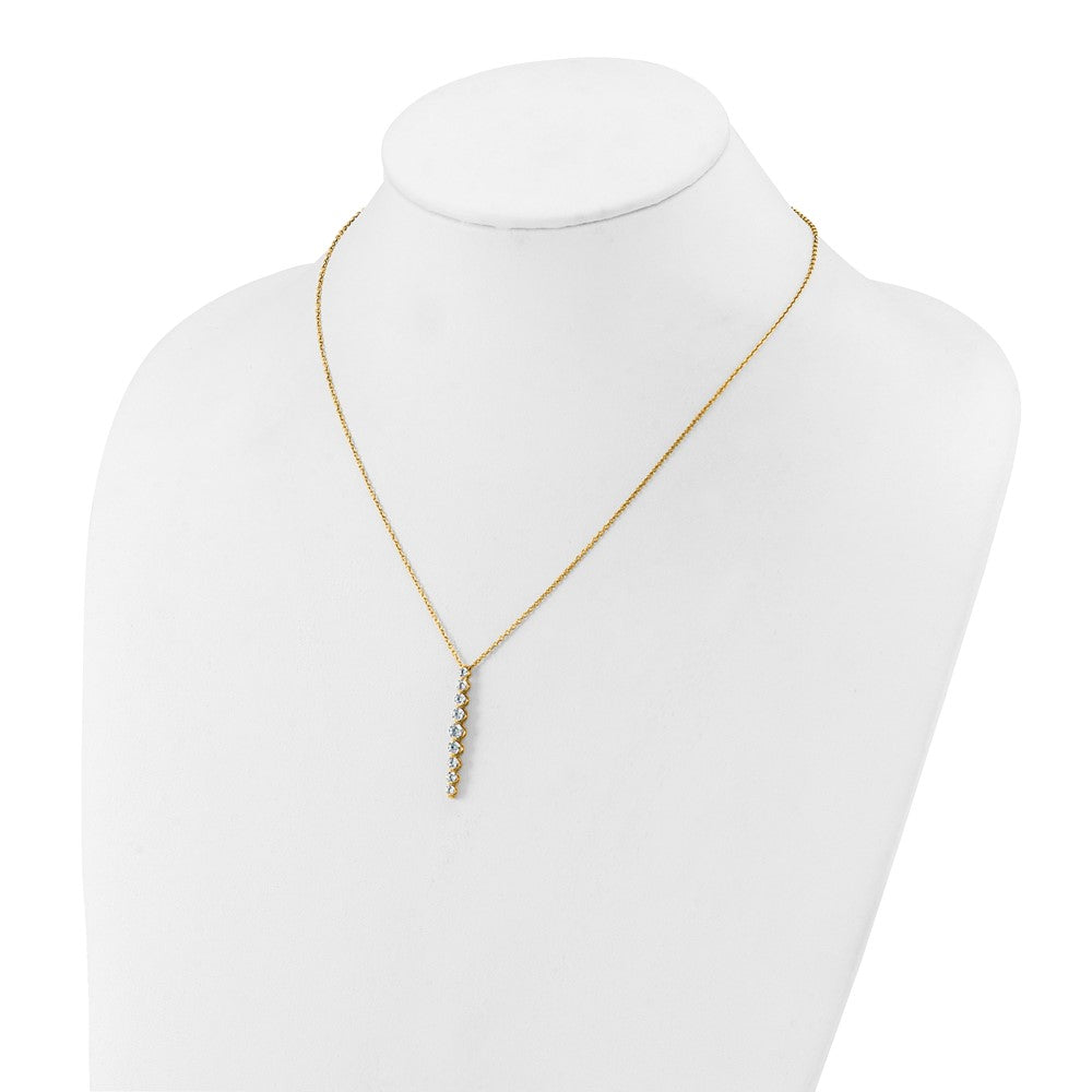 True Origin 14k 1 carat Lab Grown Diamond VS DEF 18 inch Vertical Slide Necklace