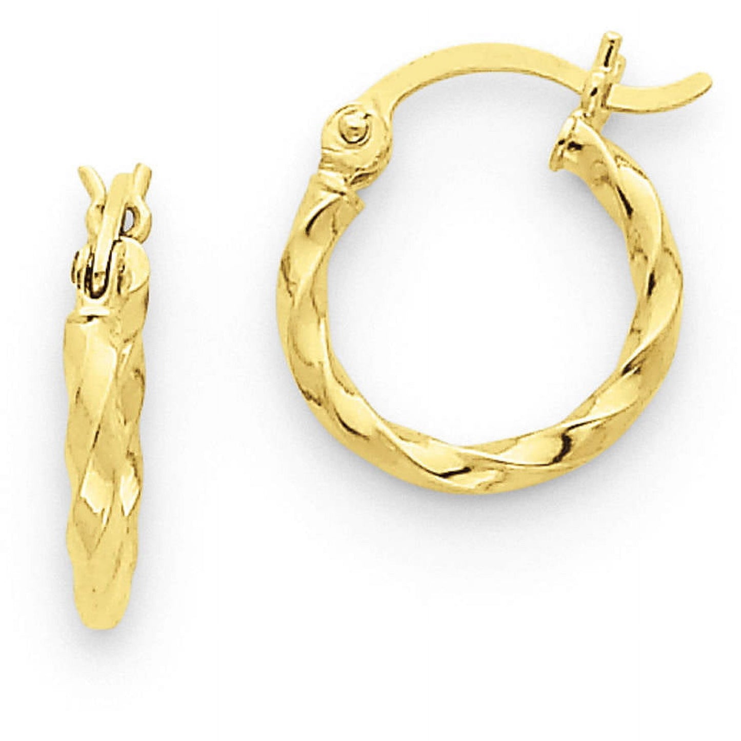 14K Yellow Gold Twist Hoop Earring