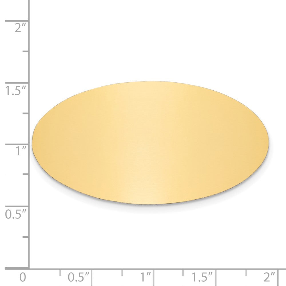 1 x 1 7/8 Oval Polished Brass Plates-Set of 6
