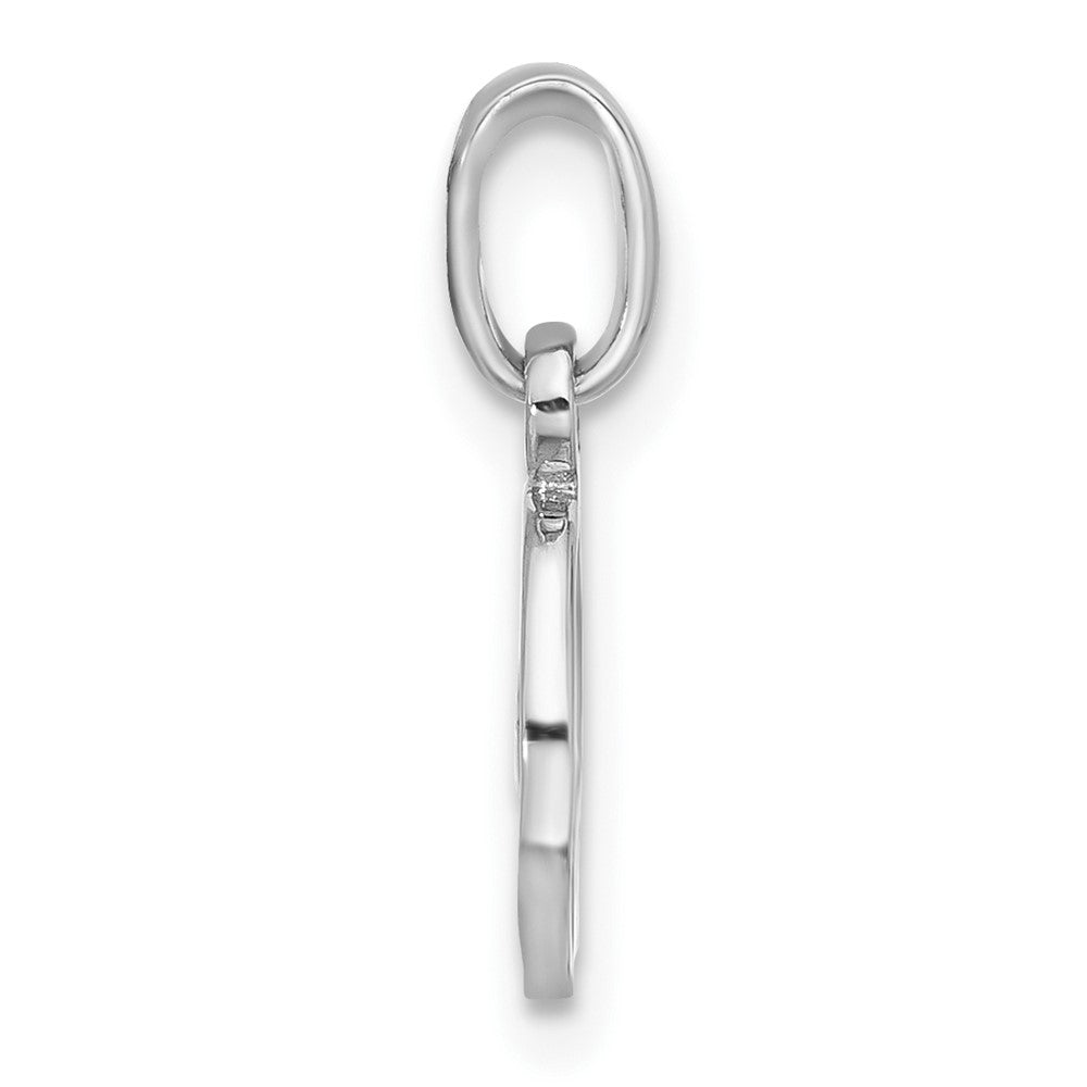 Sterling Silver Rhodium-plated Whale/Dolphin Tail Circle Pendant