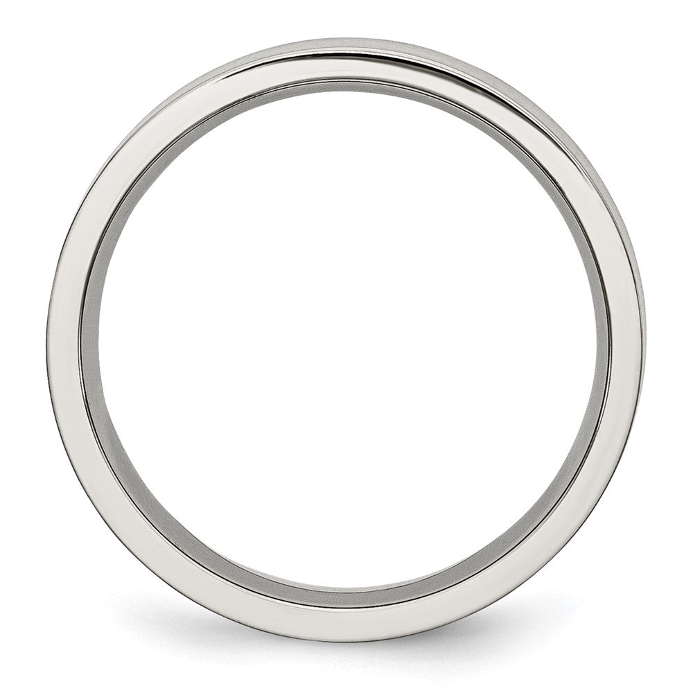 Stainless Steel Brushed 5mm Flat Band Size - 6