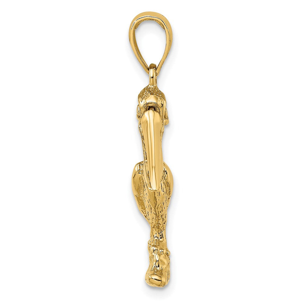 14K 3-D Large Standing Pelican with Moveable Mouth Charm