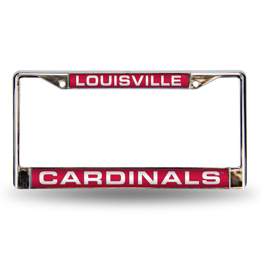 Louisville-Cardinal's Chrome Metal Laser Cut License Plate Frame