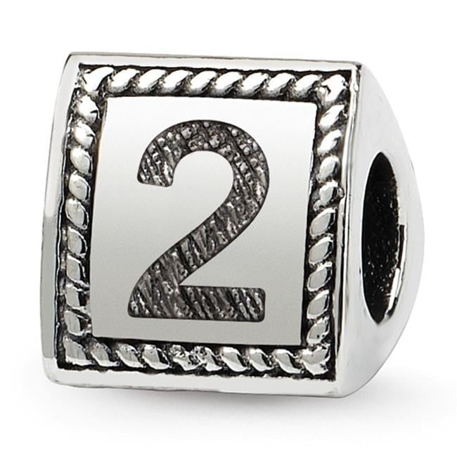 The Black Bow Triangle Block, Number 2 Sterling Silver Bead Charm