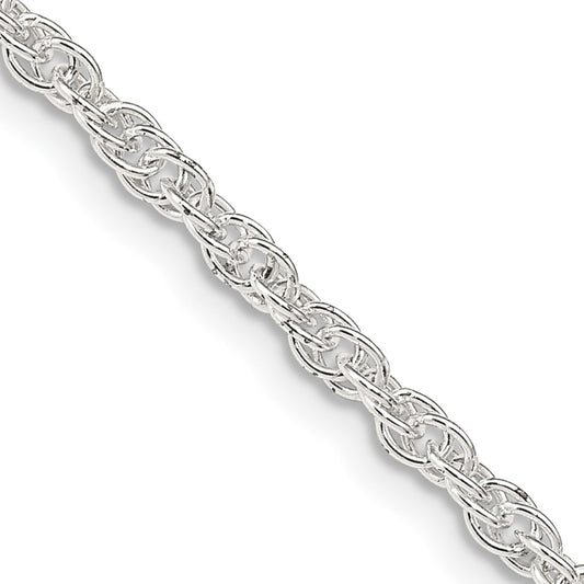 Sterling Silver 2.5mm Loose Rope Chain 18 Inches