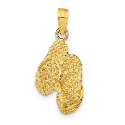 14K ST. GEORGE ISLAND Reversible Flip Flops Pendant
