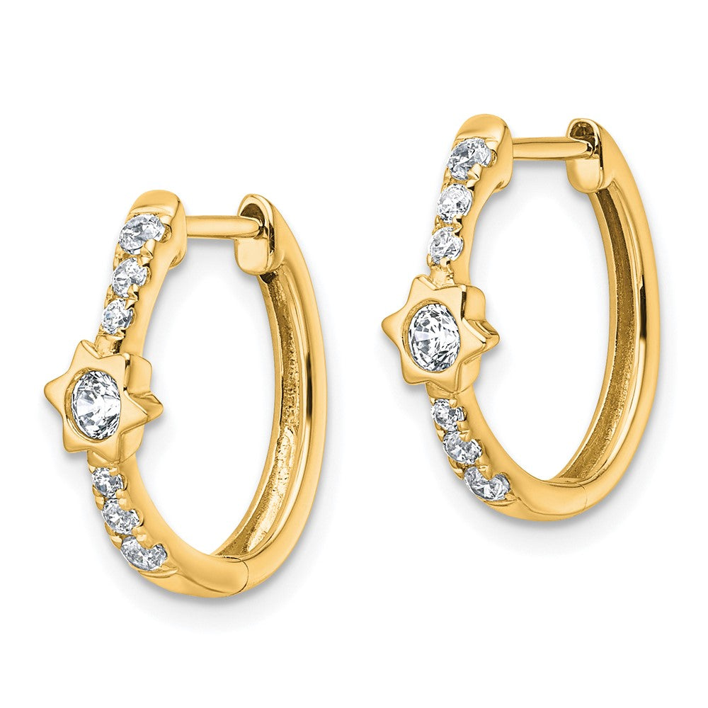 True Origin 14k 1/2 carat Lab Grown Diamond VS DEF Hinged Hoop Earrings