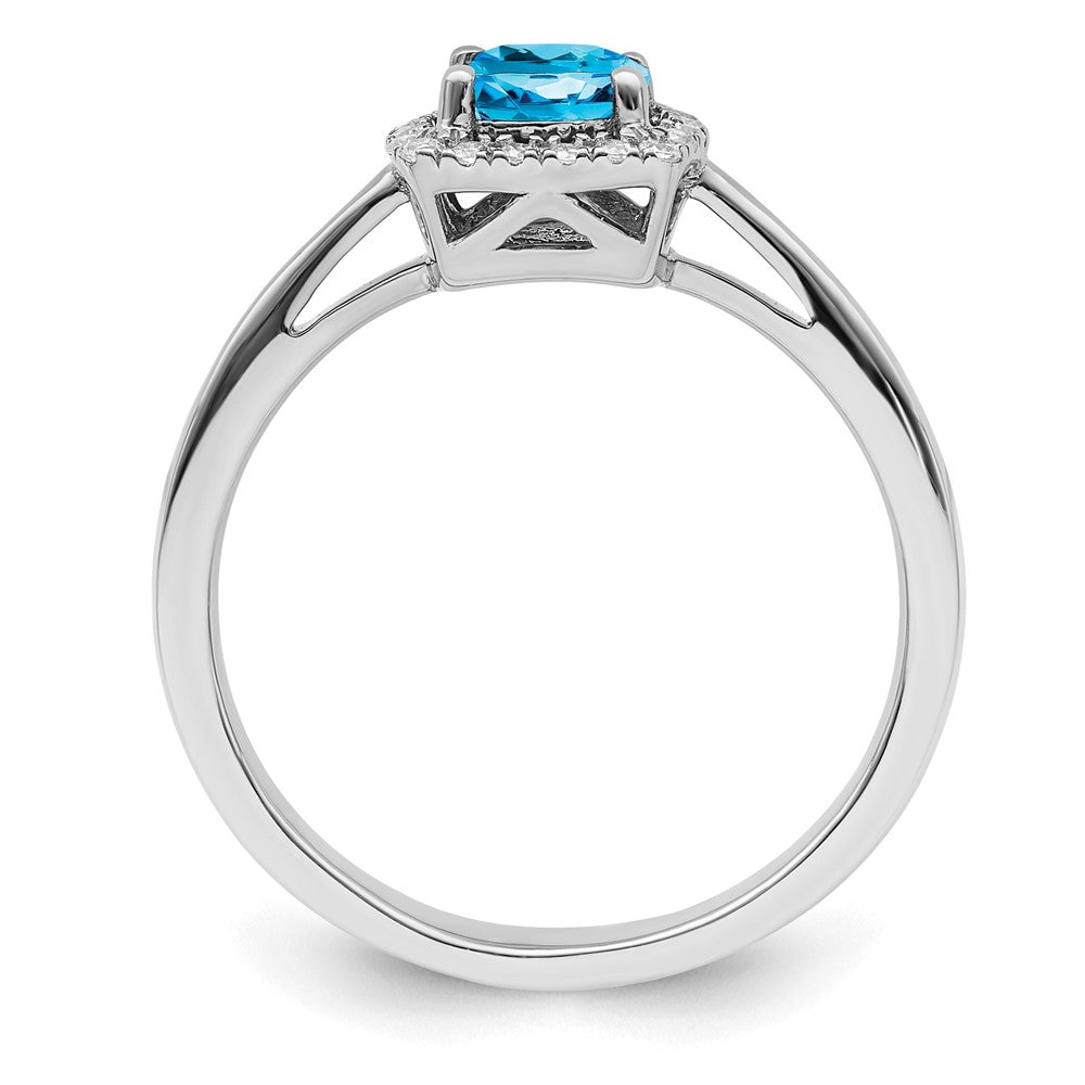 10kw ANT Blue Topaz and Diamond Ring